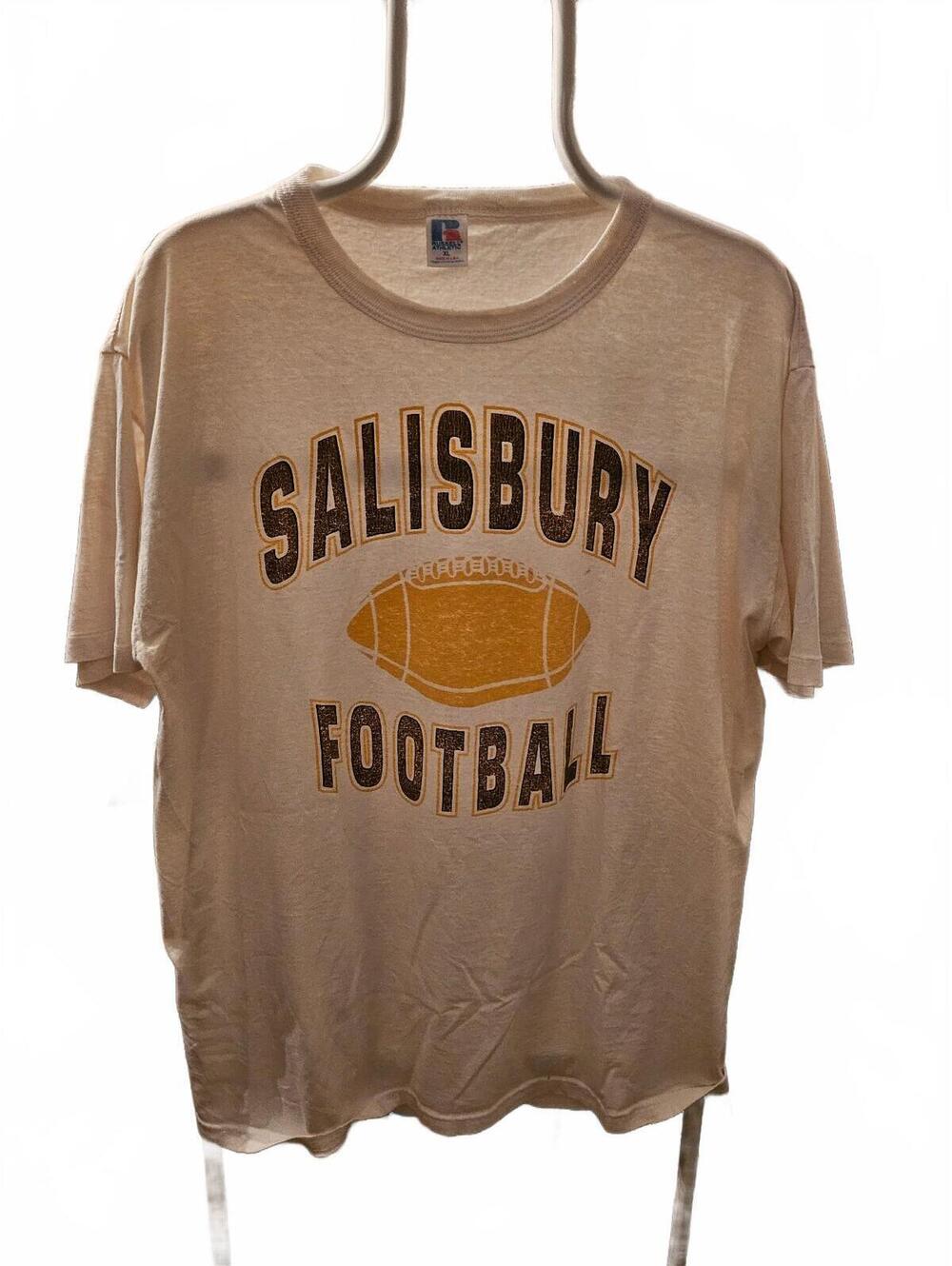 Vintage Salisbury University Football T-Shirt - Russell Athletic - XL - EUC